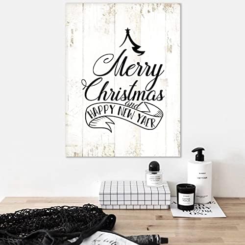 Country Style Rustic Style 12x16in Wood Pallet Quotes de Natal Feliz Natal e Feliz New Yaer Wall Wall Plening Wooden Plack
