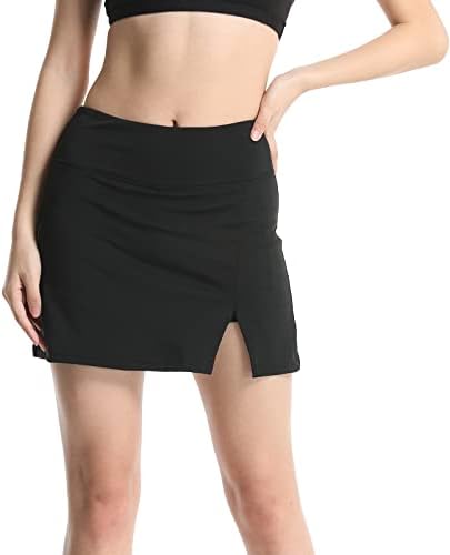 Saias de tênis Baihetu para mulheres Mini saia com shorts Skorts de golfe com bolsos