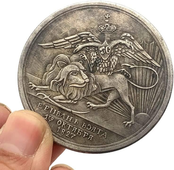 1827 Múcara de moeda de leão de leão de leão combate a bronze coleção de medalhas de prata antiga moeda de moeda de moeda de prata