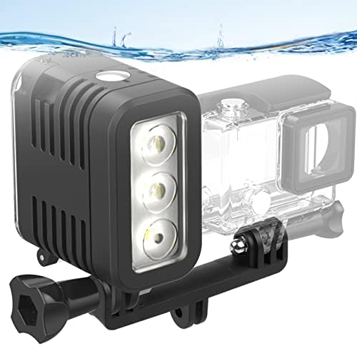 Luz de mergulho à prova d'água de Hongdak para GoPro Video Light Rechargable Preencher Night Light Underwater