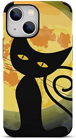 Solar Eclipse Cat Moon Anti-arranhão capa de telefone compatível com iPhone 13 Mini Protetive Shell Trendy Design