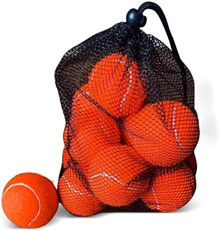 Bolas de tênis Magicorange, 12 bolas de tênis de treinamento avançado de pacote, bolas de bola, cães de estimação, vêm