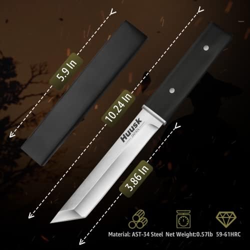 Huusk Knives Collectible Bundle Janpan Knife & Carves Cleaver Knife Hand forged faca com bainha de couro e caixa de presente