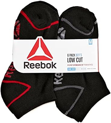 Reebok Boys Socks, 6 pacote de pacote de tamanhos S-L