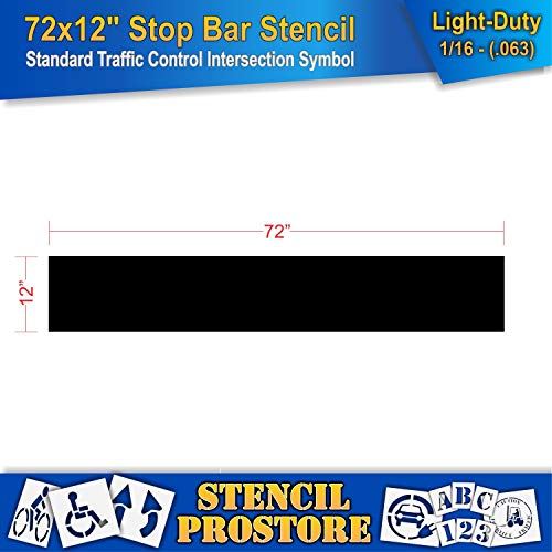 Estênceis de calçada - 72 polegadas - estêncil de parada para interseções na estrada - 72 x 12 x 1/8 - Pro -grau