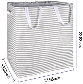 Cesta de lavanderia Dalykate com 2 sacolas de lavanderia removíveis, cesto de lavanderia gratuita de 120l com alças cestas de