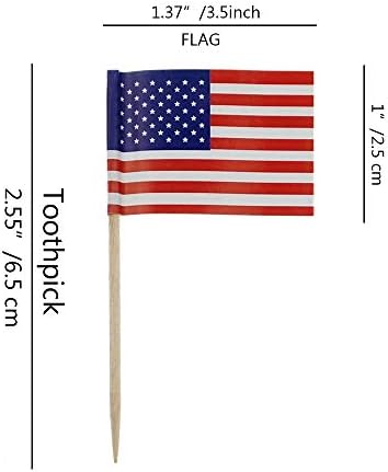 American Flag Dontions Bandeira de bolo de bolo American Sinalizadores de palito de dente country para festas Favorias