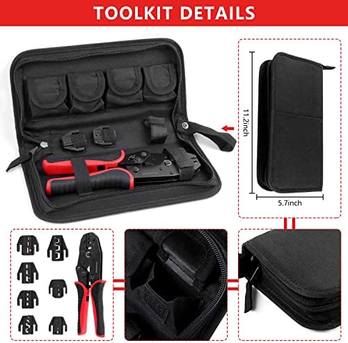 O conjunto de ferramentas de crimpagem do Knoweasy inclui 2210H Tool de crimpagem de Shrik com 7 PCs JAWS de troca rápida