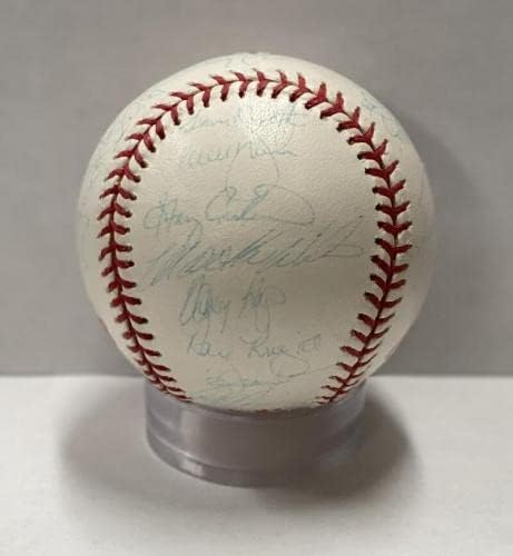 1986 Mets Multi-sined World Series Baseball. Mais de 30 assinaturas. Steiner - bolas de beisebol autografadas