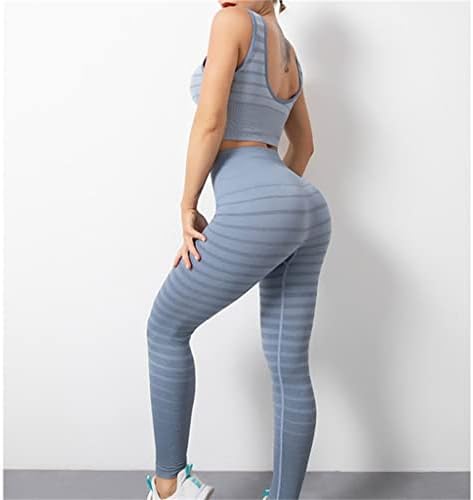 Jiaya Gradiente Stripe Peach Hip Yoga Suit de colete feminino de gesto de alta fitness elástico