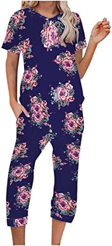 Calças femininas definir calças florais de impressão gráfica de algodão conjunto para adolescentes garotas de verão outono gl