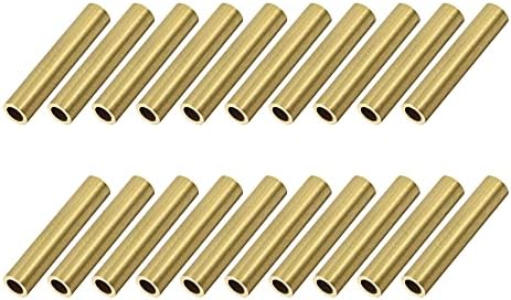 Osowin [20 PCs] Tubo redondo de latão de 30 mm de 5 mm de 5 mm de espessura da parede, tubo de tubo reto de cobre de cobre de metal