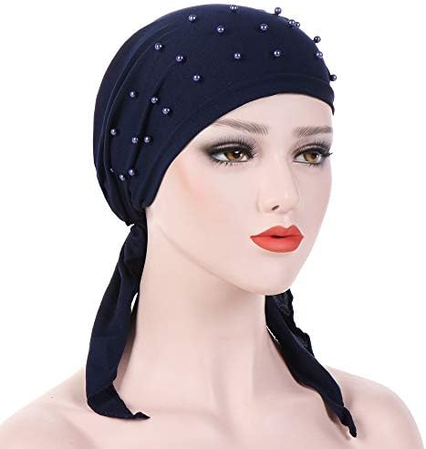 Cabeça de penteado de pêlos de miçanga de lenço de turbante alongamento feminino muçulmano chapéu de algodão bonés de beisebol chapéus