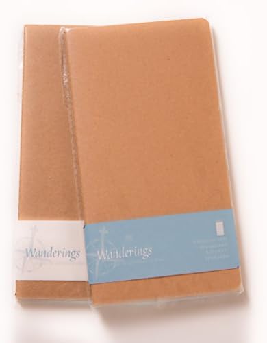 Inserções de recarga de notebooks do Wanderings® Traveler - papel forrado - Conjunto de 3 - Reabastecimento de diário para diários de viagem de couro, escritores, diários e planejadores - 8,25 x 4,25 polegadas