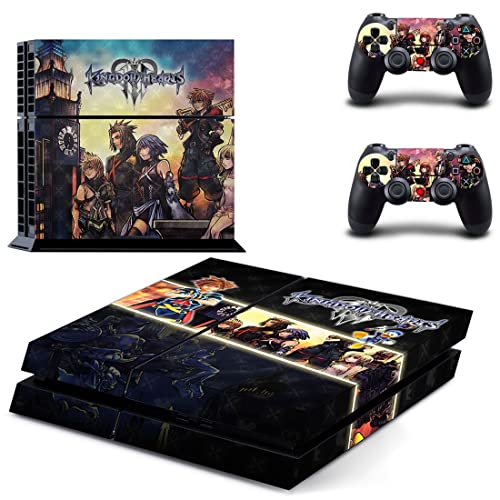 Jogo The Sora Kingdom Role-Playing PS4 ou PS5 Skin Stick Hearts para PlayStation 4 ou 5 Console e 2 Controllers Decal Vinil