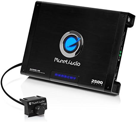 Planet Audio AC2500.1M Amplificador de carro monobloco - potência máxima de 2500 watts, 2/4 ohm estável, classe A/B, fonte de alimentação MOSFET, controle de subwoofer remoto