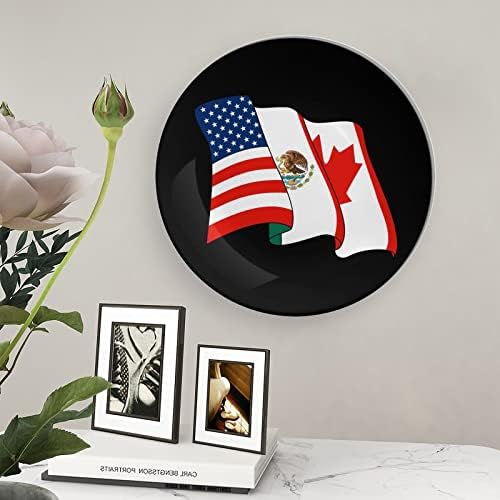American Mexican Canadá Bandeira Bandeira China Placas decorativas CRAFT CRAFT com exibição Stand para decoração