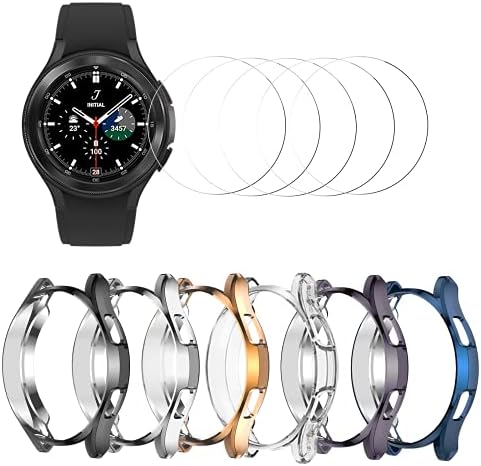 [6 + 6] Pacote para Samsung Galaxy Watch 4 Caixa clássica de 46 mm com protetor de tela, Haojavo Soft TPU Capa protetora