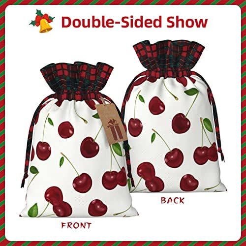 Bolsas de presente de cordão de Natal-Bufberries-Bufberries Buffberries Buffalo Plaid Castring Bag Party Favors Bags