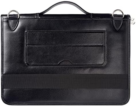 Broonel Black Leather Laptop Messenger Case - Compatível com o laptop HP 15S -FQ0001SF 15.6 FHD