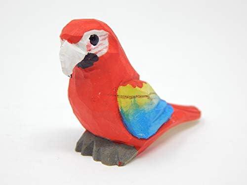 Robesty Scarlet Macaw Decoração da estatueta Red Parrot Red Parrot colorido Tropical Pet
