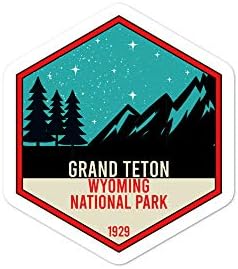Grand Teton, Wyoming Parque Nacional Vinil adesivo 3 '' 'a 5,5' '
