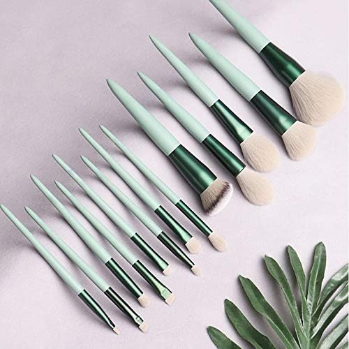 Escovas de maquiagem SCDZs Conjunto-Matcha Green 13pcs pincéis de base em pó Blush Bush Fibre Beauty Make Up Tool