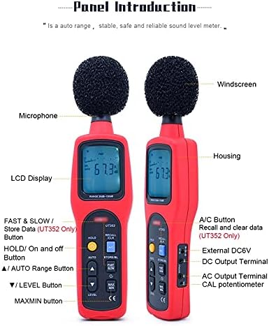 Uoeidob 3digital Ruído Testador de ruído Medidor de som 30-130dB O monitoramento de decibel tem uma taxa de ponderação/amostra