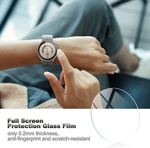 Protetor de tela de LeixiUer compatível com Samsung Galaxy Watch 5 Pro 45mm /Forerunner 45/45s, economia de tela de protetora de protetora de vidro temperado economizador para galáxia relógio 5 pro [9H Drafidade] 3 pacote de 3 pacote