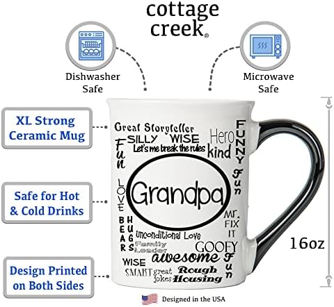 Cottage Creek Grandpa caneca, grande cerâmica 16oz. Caneca de café do vovô, presente de vovô