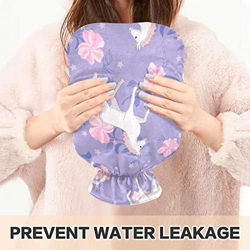 Garrafas de água quente com capa Unicorn Rainbow Hot Water Bag para alívio da dor, garotas garotas, pés e cama mais quentes