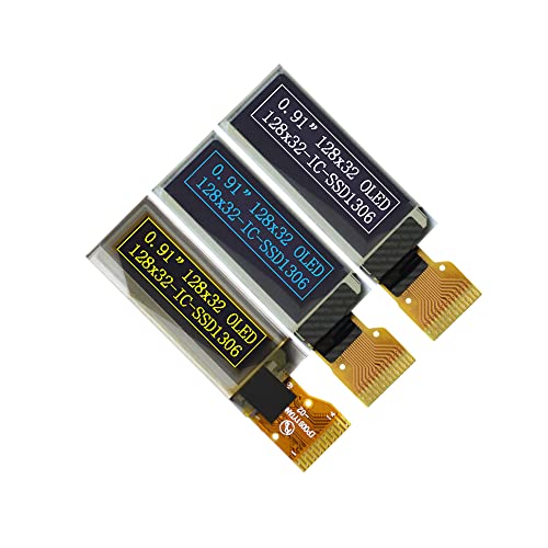 2pcs i2c módulo de tela OLED 0,91 polegada I2C SSD1306 Módulo de tela OLED Amarelo I2C OLED Driver de tela DC 3.3V ~ 5V para AR DUINO