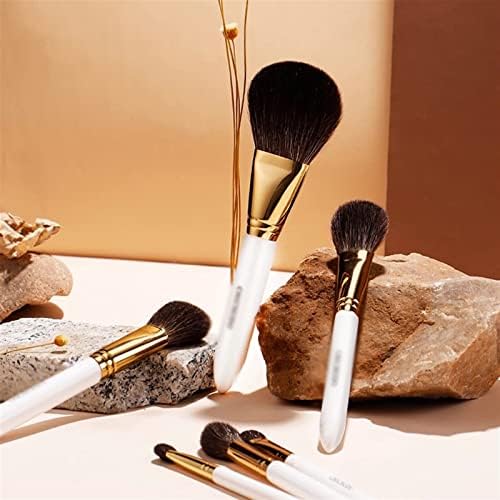 Pincel de maquiagem de walnuta dourado outono 10pcs pincéis define fox & cabra e escovas profissionais de cabelos sintéticos