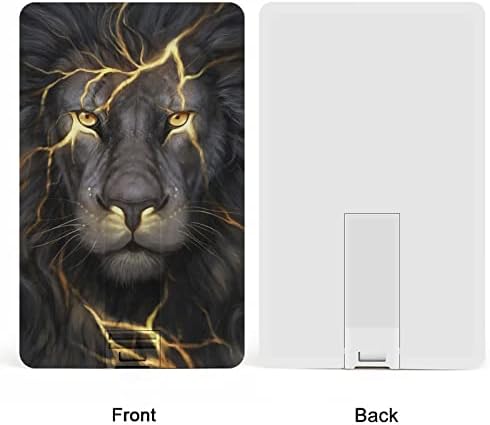 Golden Cool Lion King panorning USB Flash Drive personalizado cartão de crédito Drive Memory Stick Usb Key Gifts