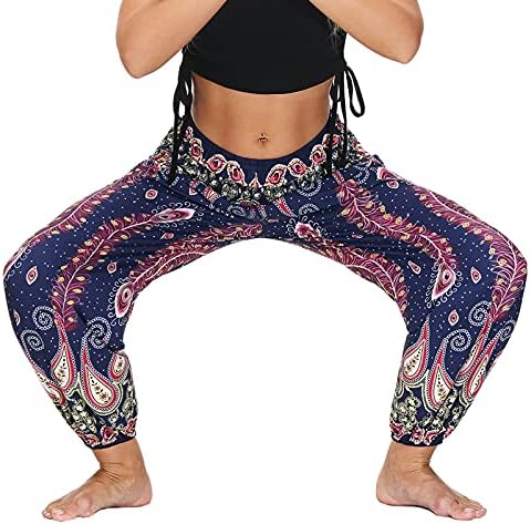 Miashui Leopard Yoga Pants for Women Scrunch Butt Casual Mulheres Loja de ioga calças casuais calças de ioga bolsos