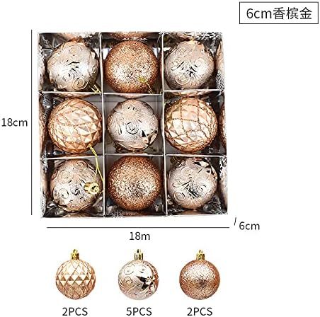 Ornamento de bolas de Natal - 18 pacote de 18 cm de diferentes formas de Natal Baubles decorativos reutilizáveis, Rhombus Vine Star