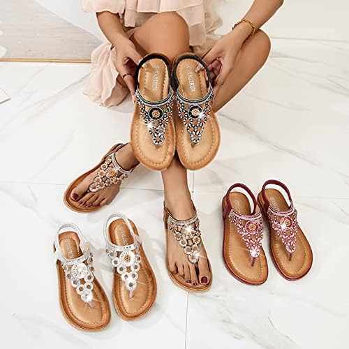 Sandálias de glitter haserce para mulheres lisas lisadas sandálias planas de verão