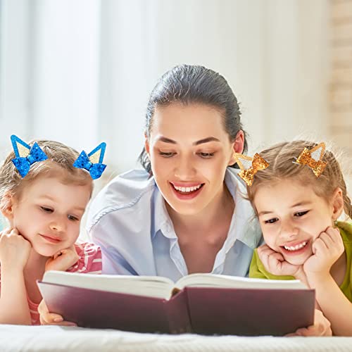 Blue Dog Orezes Clipes de cabelo Crianças Cabelo Currettes Glitter Dog Ear Halloween Acessórios de fantasia para crianças meninas