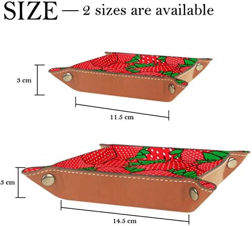 Lyetny Summer Strawberries Padrão Red Organizer Bandeja Caixa de armazenamento Caddy Caddy Desktop Alteração de troca de carteira de