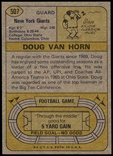 1974 Topps 507 Doug Van Horn New York Giants-FB NM/MT Giants-FB Ohio St St.