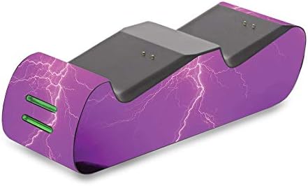 Mightyskins Skin Compatível com carregador de controlador Fosmon Xbox - Lightning Purple | Tampa protetora, durável e exclusiva do encomendamento de vinil | Fácil de aplicar, remova | Feito nos Estados Unidos