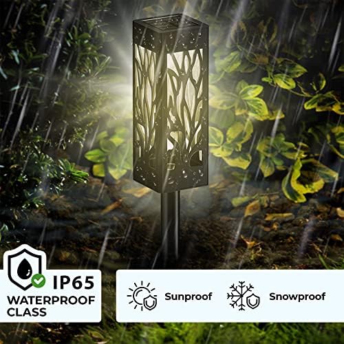 10 Pack Solar Lights Overdoor Waterspert - LED atualizado para 2023 luzes de jardim, alimentado por solar - Luzes de pátio solar branco quentes para passarelas - Luzes solares ao ar livre decorativas