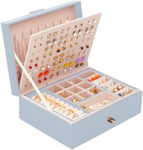 Qbestry garanhão organizador de brechas para meninas caixas de jóias para brinco de jóias de colar de jóias de joias,