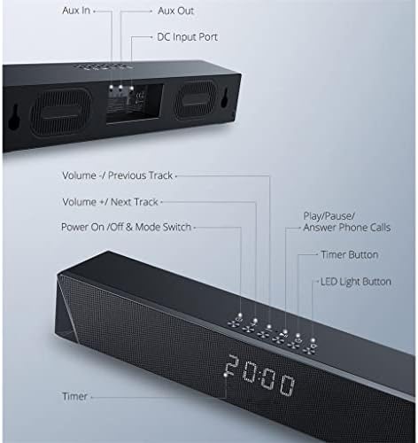 Sawqf Sound Bar Gaming Speaker & Wired 14W Drivers poderosos subwoofer RGB Light SoundBars for PC Phone