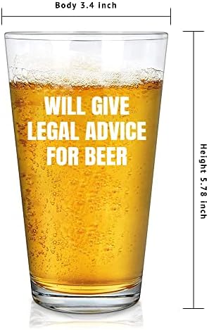 Dê conselhos jurídicos para o advogado de cerveja Gift Beer Glass 16 Oz Law Student Pint copos de bebida clara coquetel