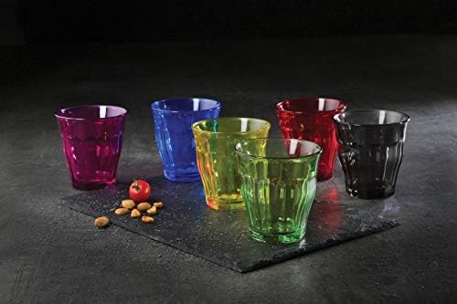 Duralex Picardie 25 CL Glass Tumbler, 6 contagem, multicolor