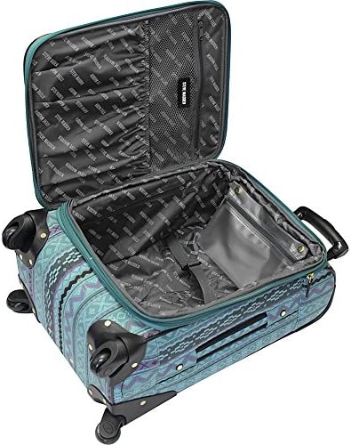 Coleção de bagagem de designer de Steve Madden - Bolsa expansível de Softside de 24 polegadas - Durável mala leve de tamanho médio