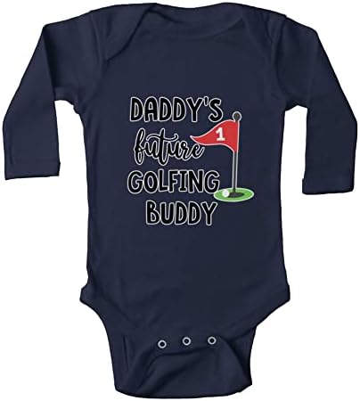 Snagminio Daddy Future Golfing Buddy Buddy Bodysuit de bebê Bodysuit curto Macacão de mangas UNISSISEX