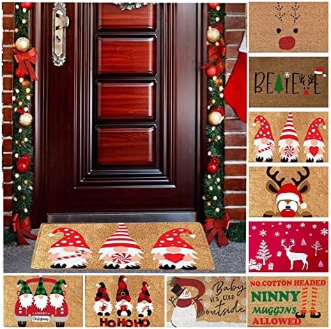 Pifude Decorações de Natal Decorações de Natal Doormats Christmas Elk tapetes internos tapetes de entrada externa Capacho de decoração