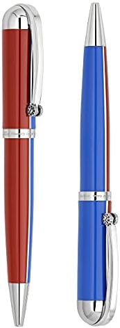 Xezo Médio visionário de latão e caneta esferográfica de alumínio, lacada à mão em cor vermelha e azul. Numerado na edição limitada